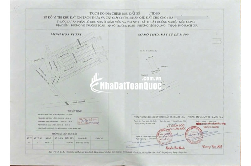 Bán đất khu giáo viên trường Hướng Nghiệp - đường Võ Trường Toản (P Vĩnh Quang cũ, P Rạch Giá, An Giang)