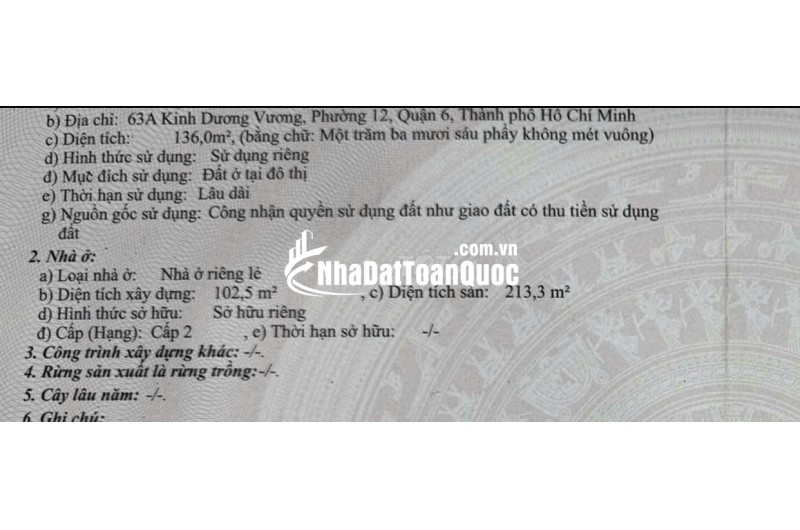 Chính chủ bán nhà mặt tiền Kinh Dương Vương vị trí siêu đẹp