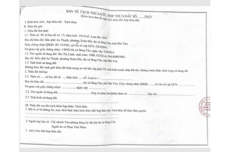 BÁN ĐẤT TẠI SÔNG CẦU PHÚ YÊN, DT 145M2 SHR 1.35 TỶ. LH: 0942908536