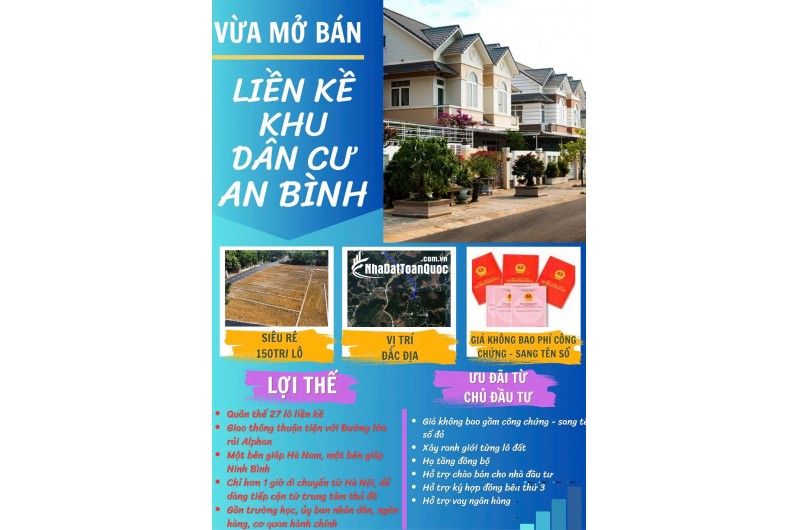  MỞ BÁN GIÁ SỐC – ĐẤT TRUNG TÂM AN BÌNH CHỈ 195 TRIỆU/LÔ