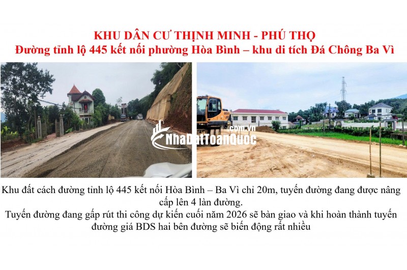  Đất nền 2 mặt tiền, gần cao tốc Hòa Bình – Hà Nội – Tiềm năng tăng giá mạnh!