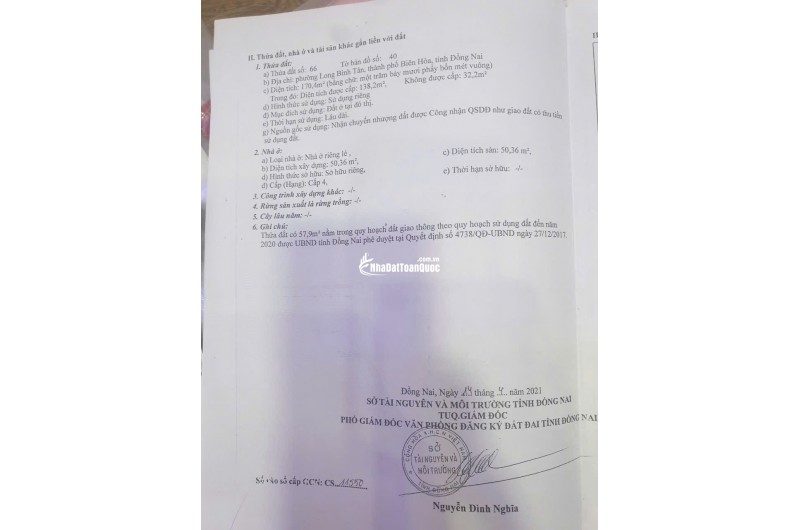 NHÀ CHÍNH CHỦ - THỔ CƯ 100% - Phường Long Bình Tân, TP Biên Hòa, Đồng Nai