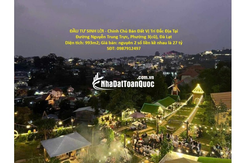 ĐẦU TƯ SINH LỜI - Chính Chủ Bán Đất Vị Trí Đắc Địa Tại Đường Nguyễn Trung Trực, Phường 3(cũ), Đà Lạt