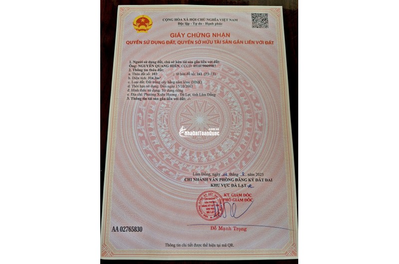 ĐẦU TƯ SINH LỜI - Chính Chủ Bán Đất Vị Trí Đắc Địa Tại Đường Nguyễn Trung Trực, Phường 3(cũ), Đà Lạt