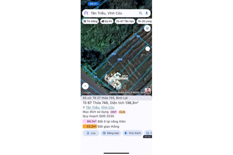 Bán lô đất mặt tiền đường Ông Binh, P. Tân Triều-0909808615