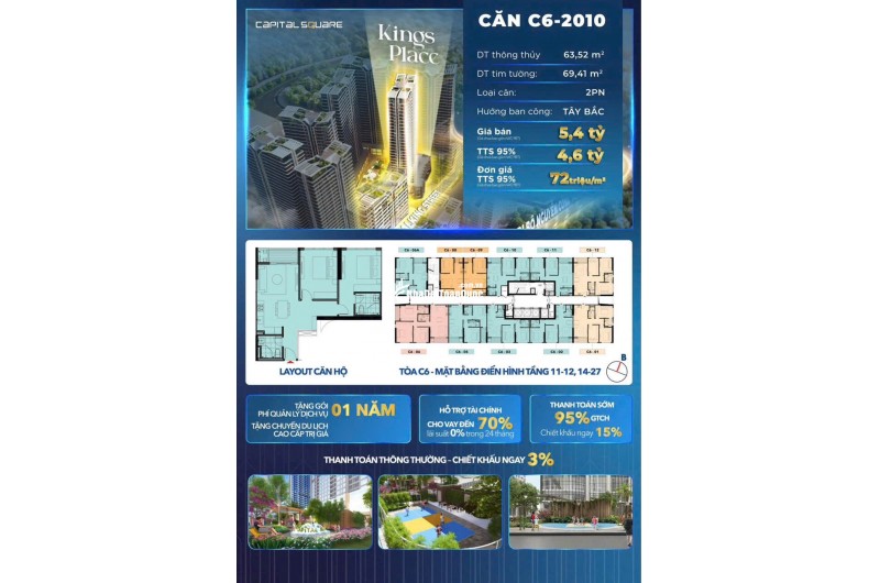 Capital Square chính thức mở bán, view sông Hàn, biển Mỹ Khê, trung tâm thành phố- 72tr/m²