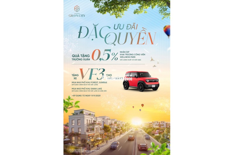 CHỈ 5 TỶ SỞ HỮU NHÀ 4 TẦNG 75M2 + XE Ô TÔ VF3 ! HÀNG F1 CHIẾT KHẤU ĐẾN 12%. LH:0931024399