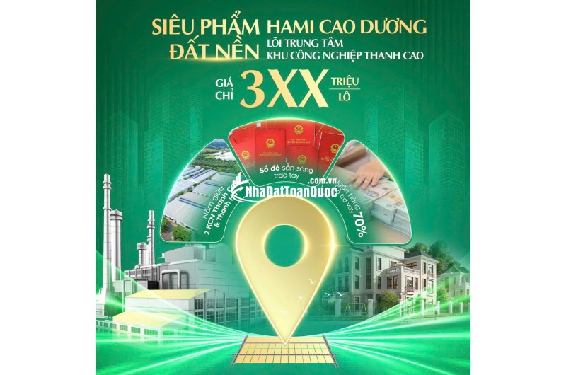 Lô đất diện tích 70,9 m liền kề vs các Cụm CN Thanh Cao, Thanh Hà, Phú Thành đặc biệt tiếp giáp với khu đất đấu giá tại Cao Dương