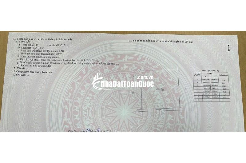 BÁN 1600M2 ĐẤT TẠI XÃ BÌNH NINH, ĐỒNG THÁP, CHỈ 1.8 TỶ. LH:0989008689.