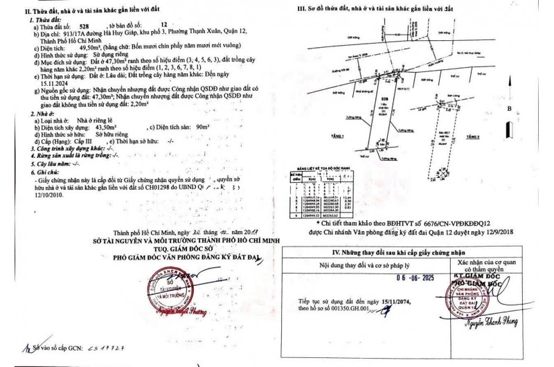 Chính chủ Bán nhà 1 trệt 1 lầu hẻm xe hơi tại Hà Huy Giáp Q12