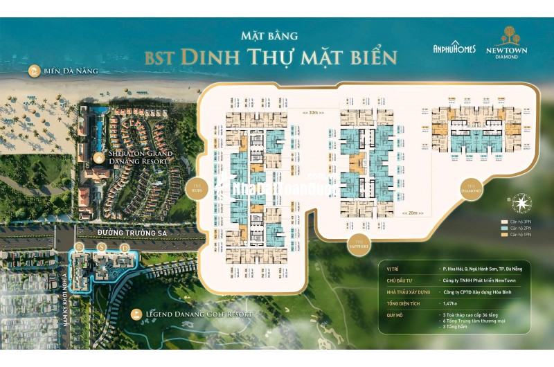 NEWTOWN DIAMOND: SỞ HỮU VIEW GOLF & BIỂN CHỈ TỪ 59TR/M2