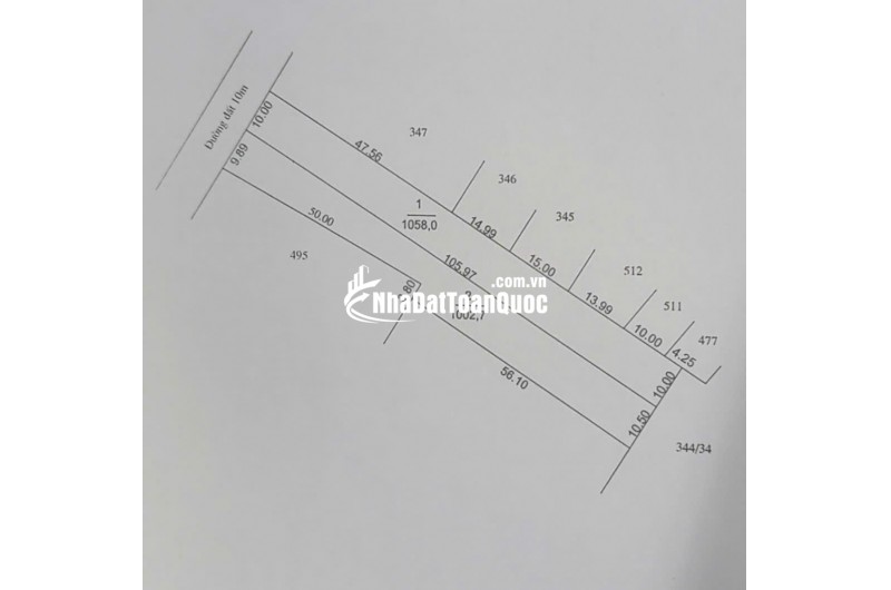 Bán Đát MTNB 10m đường Nguyễn Lương Bằng 1058M2 giá 745 trieju