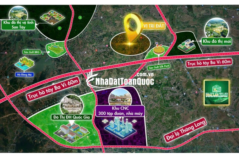 Chỉ từ 1tỷ850  sở hữu ngay 1 lô đất tại làng Đại Học, ngay khu  công nghệ cao  Hoà Lạc