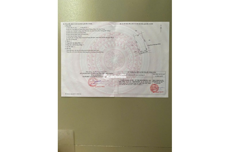 BÁN NHÀ ĐẤT TẠI ẤP NHẤT THẠNH HOÀ 500M2 SHR CHỈ 2 TỶ. LH:0913314259.