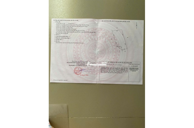 BÁN NHÀ ĐẤT TẠI ẤP NHẤT THẠNH HOÀ 500M2 SHR CHỈ 2 TỶ. LH:0913314259.