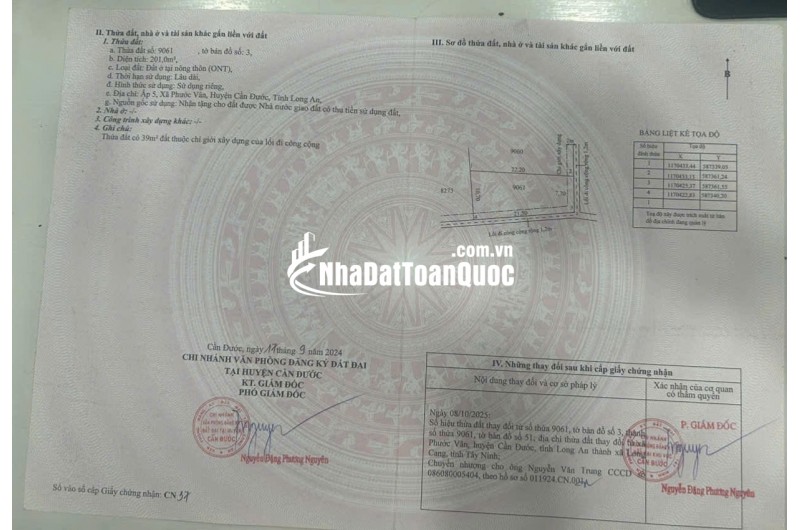 Cần tiền bán gấp lô đất 2 mặt tiền tại xã Phước Vân, Cần Đước, Long An – Giá tốt cho nhà đầu tư