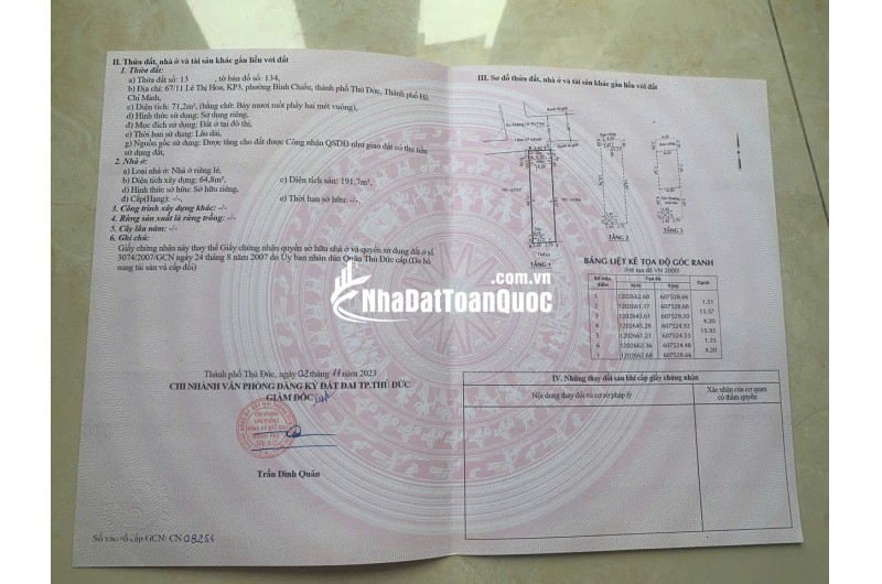 BÁN NHÀ 1 TRỆT 2 LẦU TẠI THÀNH PHỐ THỦ ĐỨC, DT 71.2M2 SẴNSHR CHỈ 5.8 TỶ. LH:0969128268.