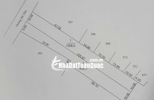 Bán Đát MTNB 10m đường Nguyễn Lương Bằng 1058M2 giá 745 trieju