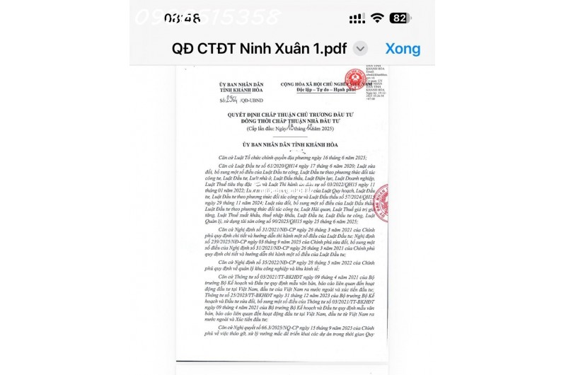 Lô đất 3 mặt tiền DT5 – ngang 65,5m – hơn 2.600m² tại Ninh Xuân, Ninh Hòa.