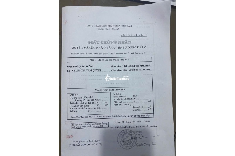 18/8B nhieu tứ phường 7 phú nhuận 3 lầu 4.8 tỉ