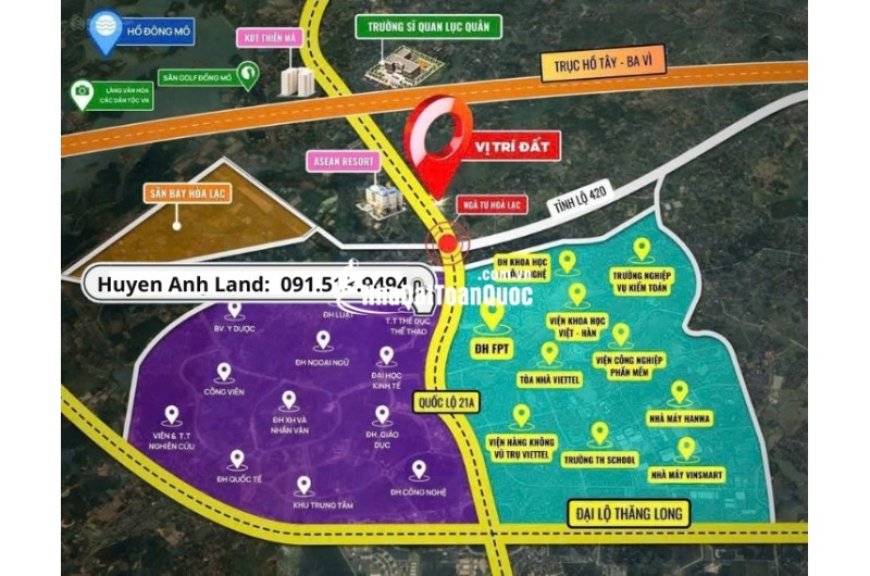  HƠN 1 TỶ – SỞ HỮU NGAY ĐẤT LÕI ĐÔ THỊ HÒA LẠC 