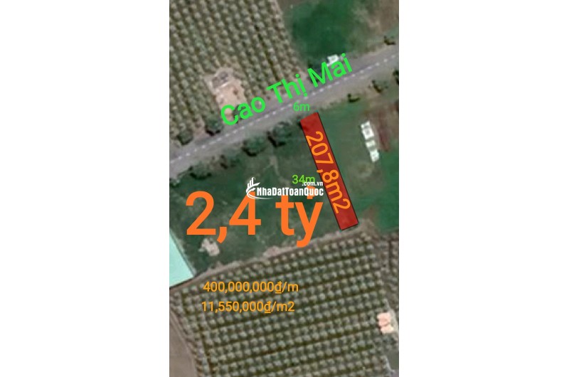 Bán lô đất thổ mặt tiền Cao Thị Mai giá 2,4 tỷ