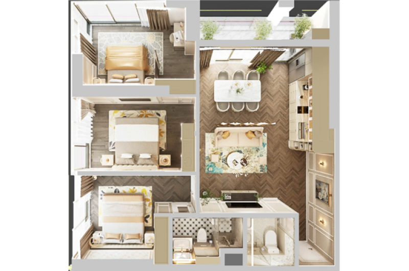 NEWTOWN DIAMOND - CĂN HỘ BIỂN 3PN NGAY TRUNG TÂM ĐÀ NẴNG - HỘI AN