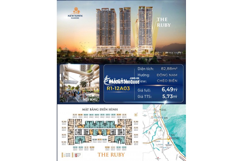SỞ HỮU CĂN HỘ 2PN THE RUBY – NEWTOWN DIAMOND: CHỈ TỪ 5,XX TỶ