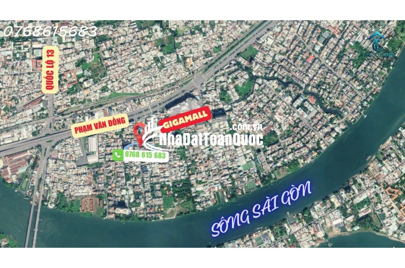 Bán mặt tiền KD gần bên Gigamall Phạm Văn Đồng, 2 tầng, 90m2, đường 12m, sổ hồng, giá 13 tỷ TL