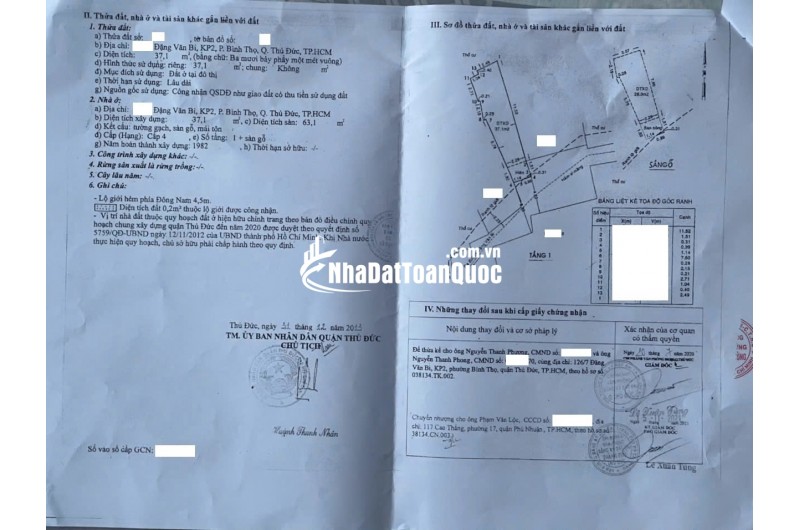 NHÀ C4 ĐẶNG VĂN BI - BÌNH THỌ - THỦ ĐỨC - GÀN CC MOONLIGH