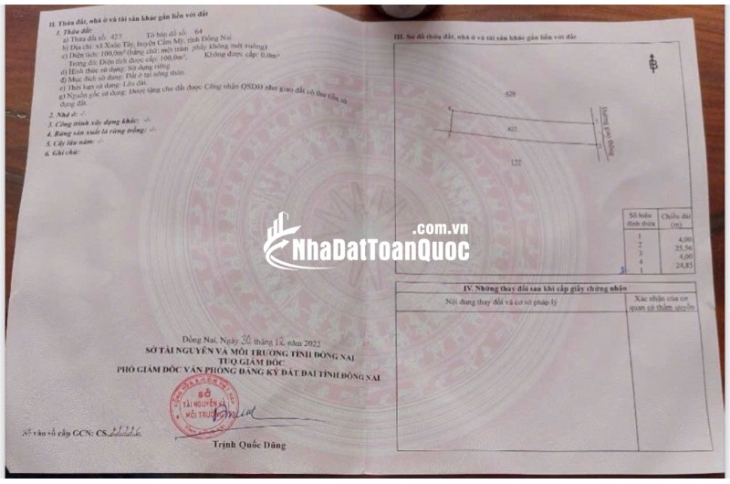 BÁN ĐẤT THỔ ĐỒNG NAI – GIÁ RẺ 