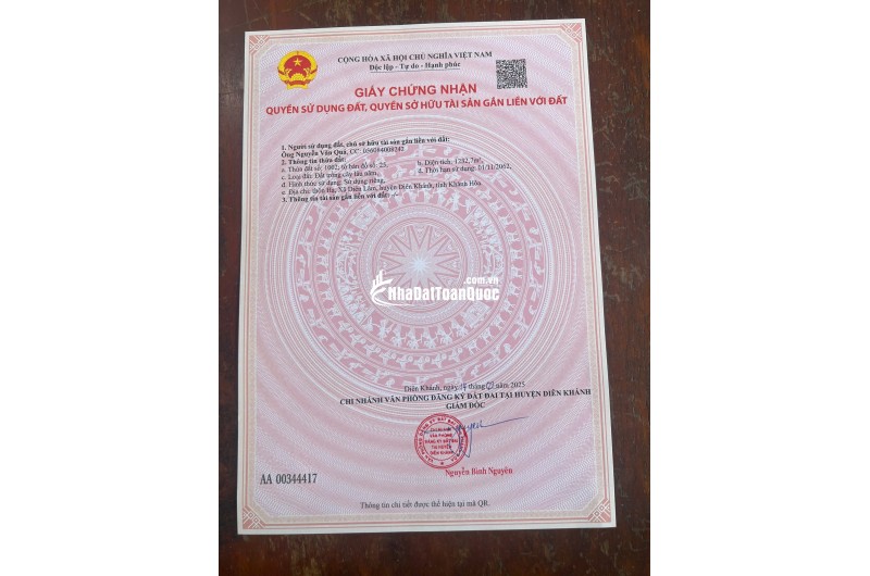 BÁN ĐẤT VƯỜN, DIÊN LÂM, DIÊN KHÁNH, MT TỈNH LỘ 8, 1232M2, GIÁ DƯỚI 2 TỶ