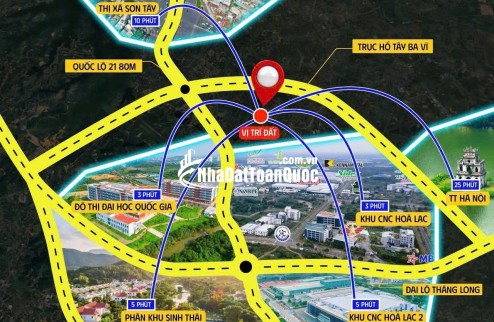 ĐẤT PHÚ CÁT,  ĐẦU TƯ - TÂM ĐIỂM CÔNG NGHỆ CAO HÒA LẠC, VỊ TRÍ SIÊU ĐẸP, GIÁ TỐT, NHỈNH 3 TỶ