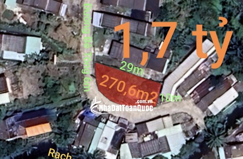 Bán lô đất thổ trung tâm Thị Trấn Tân Trụ 2 mặt tiền giá 1,7 tỷ