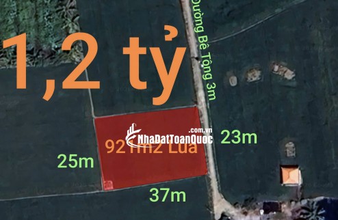 Bán gấp lô đất lúa gần trục động lực giá 1,2 tỷ