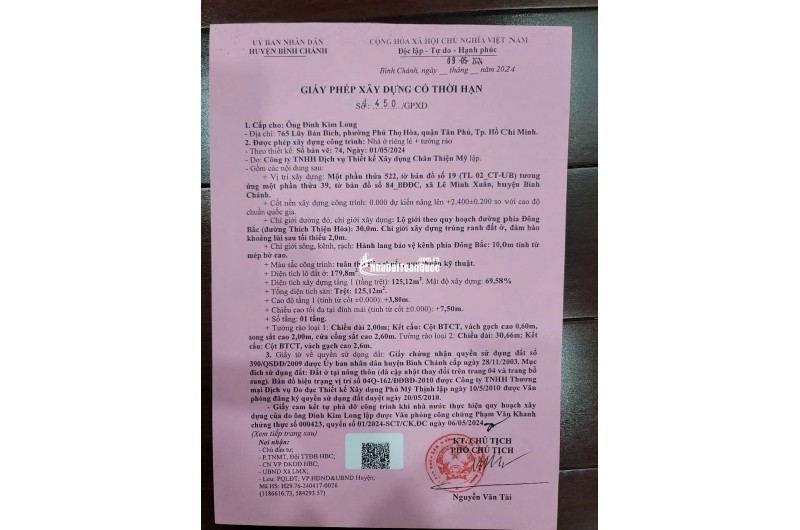 Bán Đất Mặt Tiền 290m2, Giá 6.8 Tỷ , Số 289 Thích Thiện Hoà, Xã Bình Lợi, TPHCM