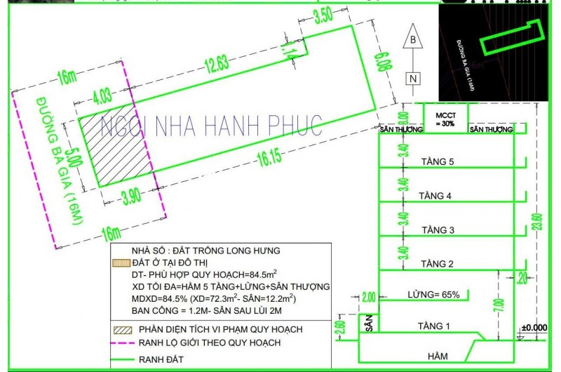 (Tin thật 100%) Bán đất đẹp 104m2 mặt phố Ba Gia - Tặng GPXD (7 lầu + hầm) - Làm CHDV/VP/KS - HH MG