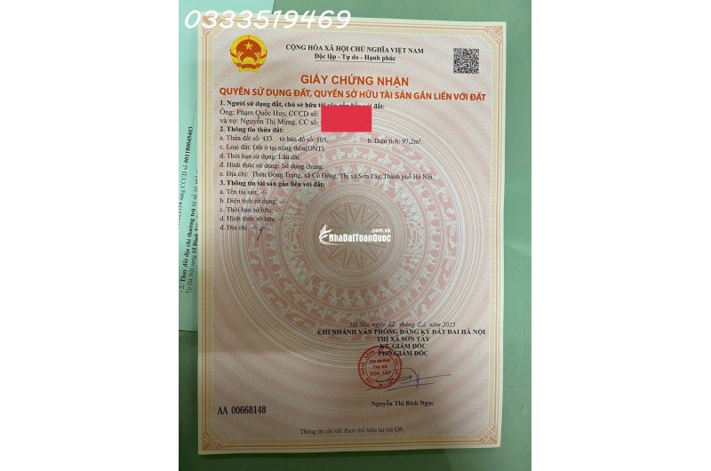 vk ck em cần bán mảnh đất full thổ cư- Đoài Phương, Sơn Tây, HN (Em chưa tiếp  sale, cần tìm khách mua ạ)