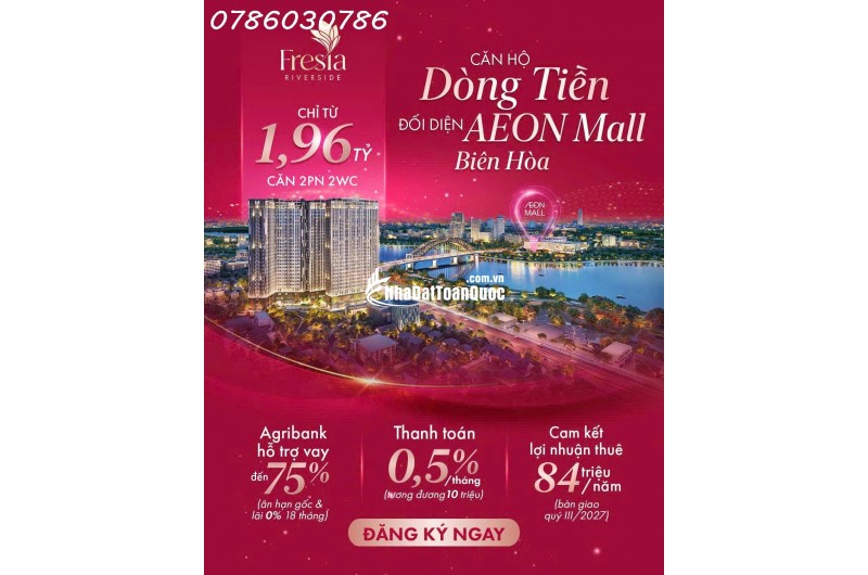 Bán căn hộ 2PN 1VS view trực diện Sông Đồng Nai, tầm nhìn thoáng đãng  giá chỉ 1.9 tỷ