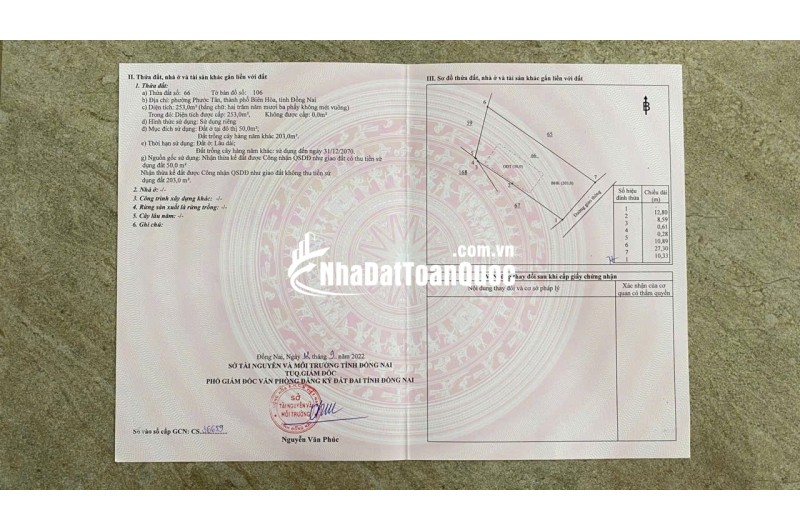 BÁN ĐẤT 2 MẶT TIỀN TẶNG NHÀ TẠI TP BIÊN HOÀ, DT 4200M2, SỔ SẴN, CHỈ 19 TỶ. LH:0933449988.