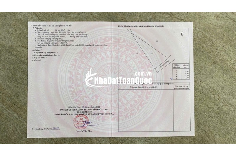BÁN ĐẤT 2 MẶT TIỀN TẶNG NHÀ TẠI TP BIÊN HOÀ, DT 4200M2, SỔ SẴN, CHỈ 19 TỶ. LH:0933449988.