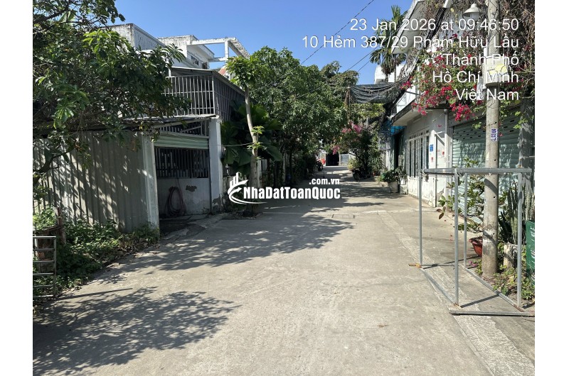 BÁN ĐẤT NHÀ BÈ - HẺM 387/29 PHẠM HỮU LẦU – 95M2 SỔ HỒNG RIÊNG 7.6 TỶ.  LH:0901727879.