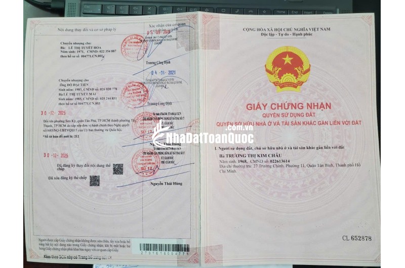 BÁN NHÀ SƠN KỲ, TÂN PHÚ: DT 72,7 M2 (1T1L) SẴN SỔ HỒNG, CHỈ 6.7 TỶ TL. LH:0932688139