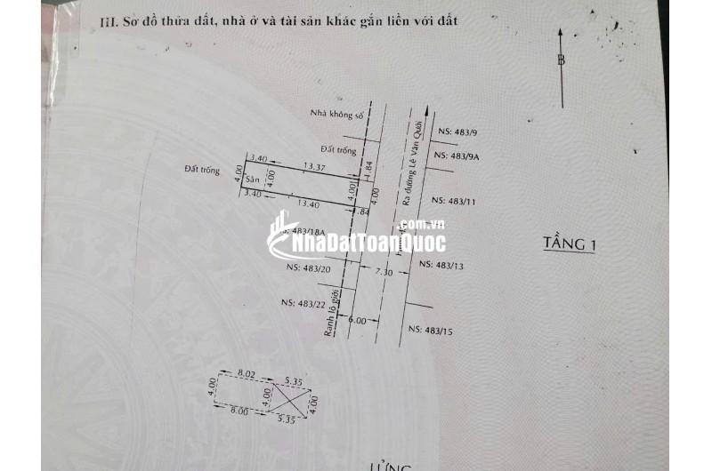 BÁN NHÀ VÀ ĐẤT TẠI P.BÌNH TRỊ ĐÔNG A - DT 126M2 - SHR - 8.7 TỶ TL. LH:0932688139