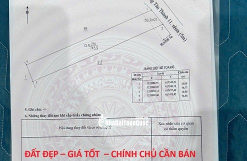 ĐẤT ĐẸP – GIÁ TỐT  – CHÍNH CHỦ CẦN BÁN Tại Đường Tân Thành 11, Đường Tân Thành 11, Thị trấn Tân Thành