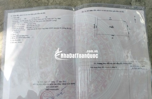 Cần bán đất trong TP Tây Ninh giá 9.6 tỷ