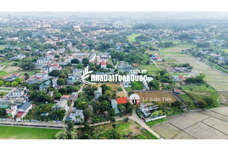 Lô đất 120.1m2 full thổ tại Đồng Trạng, Hòa Lạc mặt tiền 9,25m. Đường thông ôtô tránh. Chỉ 33tr/m2