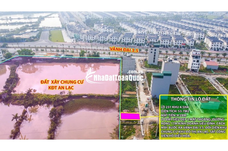 Chính chủ bán lô đất cực hiếm khu đất dịch vụ 4.6 ha Vân Canh sát An Lạc Symphony 3 bước chân ra vành đai 3.5 kinh doanh tốt