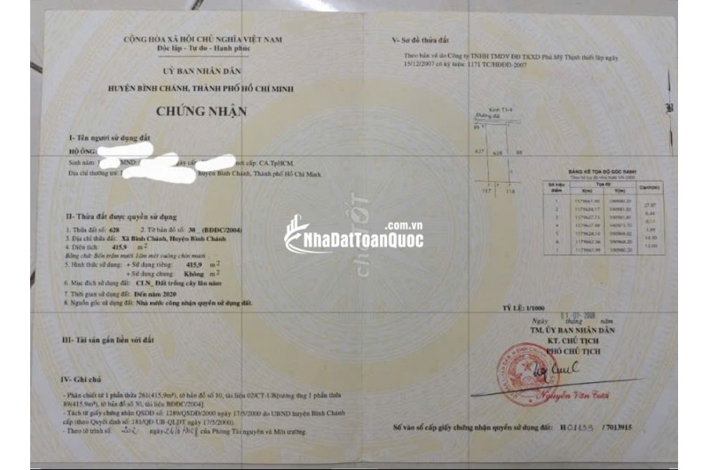 Bán đất Nông Nghiệp 12m x 34,3m, Đường T12 , Bình Chánh