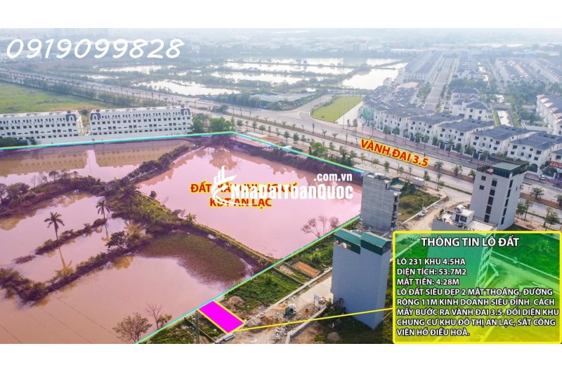 Chính chủ bán lô đất cực hiếm khu đất dịch vụ 4.6 ha Vân Canh sát An Lạc Symphony 3 bước chân ra vành đai 3.5 kinh doanh tốt